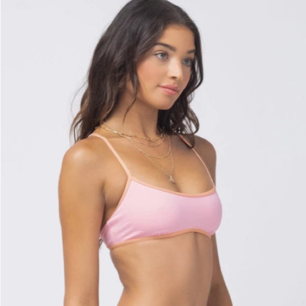 L*Space Pamela Bikini Top in Crystal Pink Tangy, Racerback, Size: Large - Picture 3 of 12